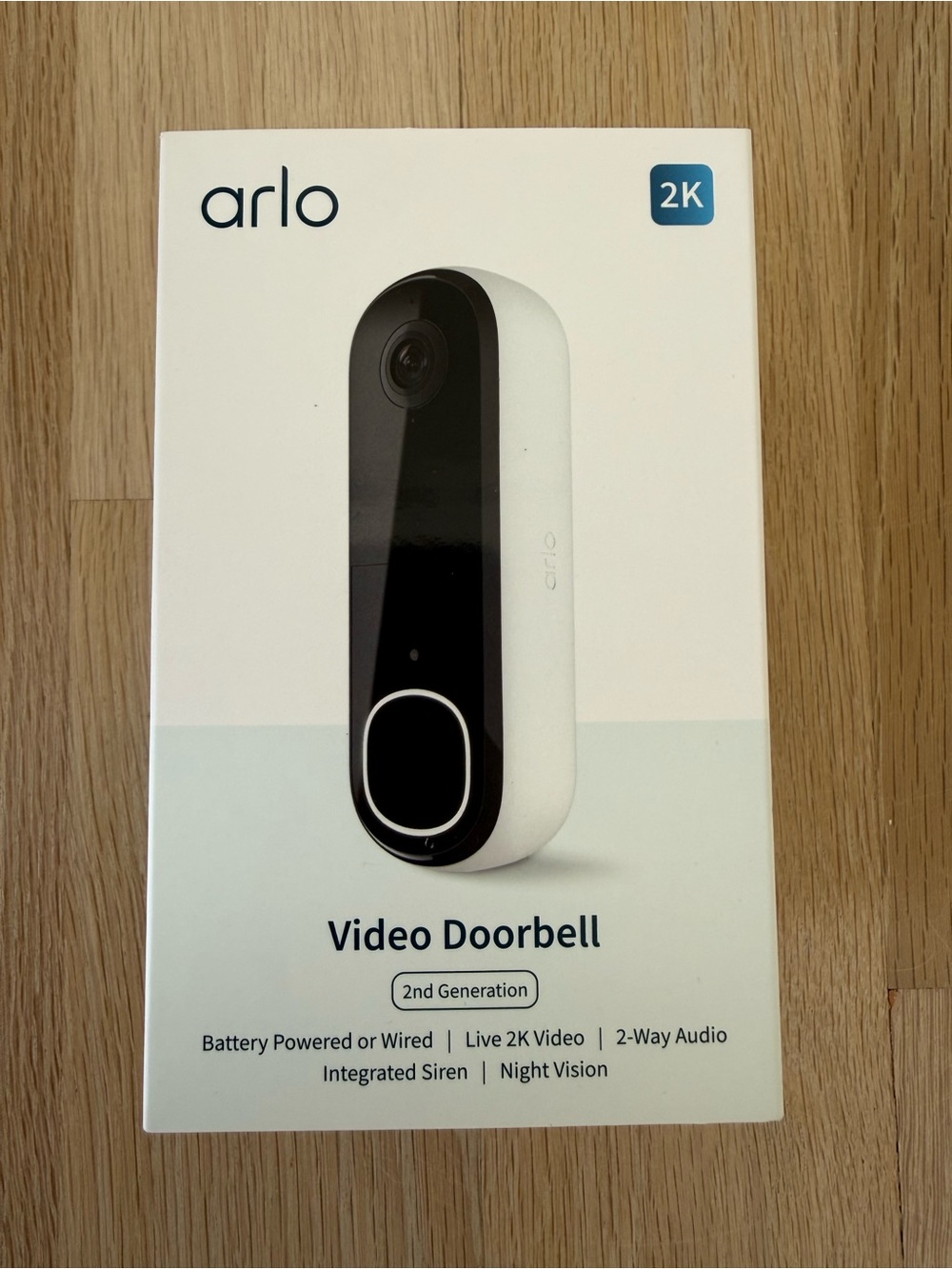 NEW IN BOX: Arlo Video Doorbell (2nd Gen) - White/Black